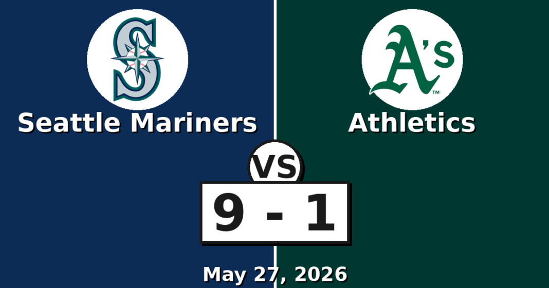 Seattle Mariners vs Athletics Match Player Stats (May 27, 2026) Seattle Mariners vs Athletics Match Player Stats
