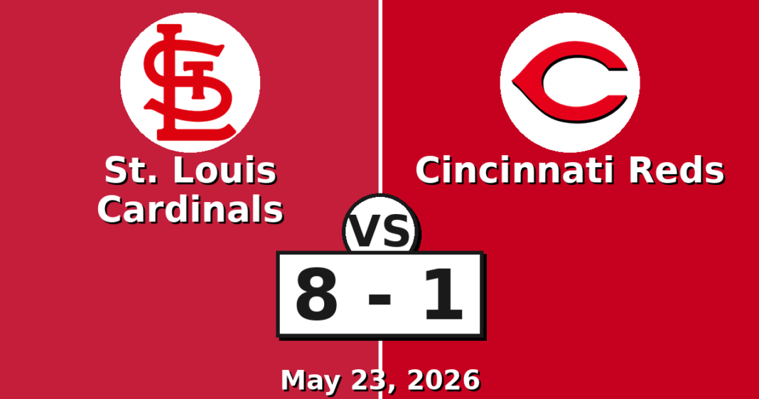 St. Louis Cardinals vs Cincinnati Reds Match Player Stats (May 23, 2026) St. Louis Cardinals vs Cincinnati Reds Match Player Stats