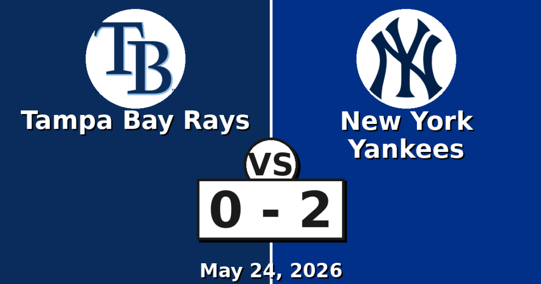 Tampa Bay Rays vs New York Yankees Match Player Stats (May 24, 2026) Tampa Bay Rays vs New York Yankees Match Player Stats