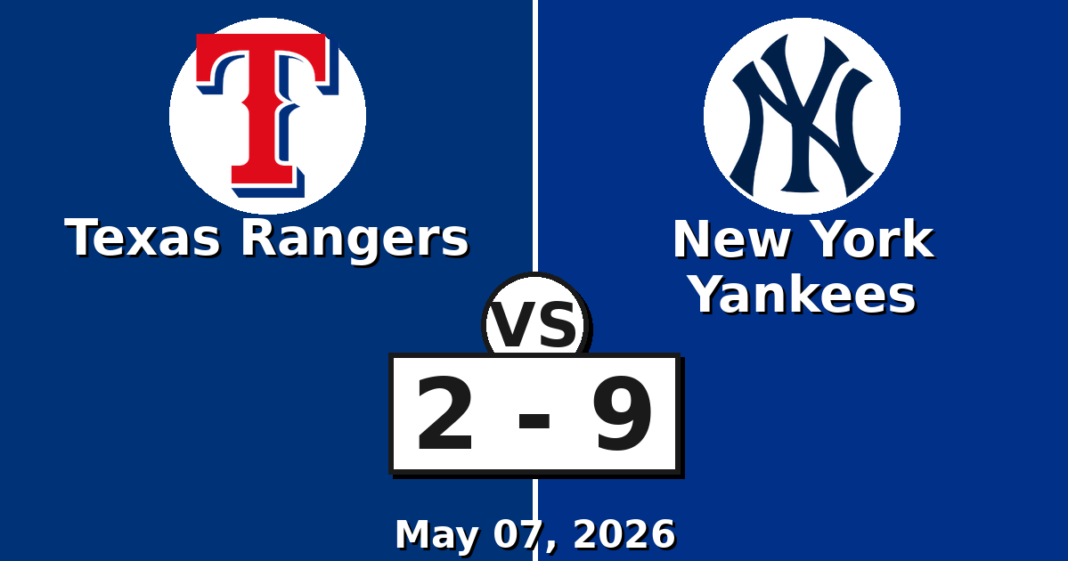 Texas Rangers vs New York Yankees Match Player Stats