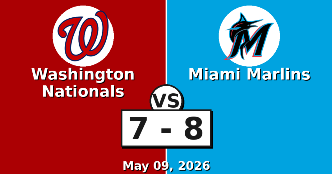Washington Nationals vs Miami Marlins Match Player Stats (May 09, 2026) Washington Nationals vs Miami Marlins Match Player Stats