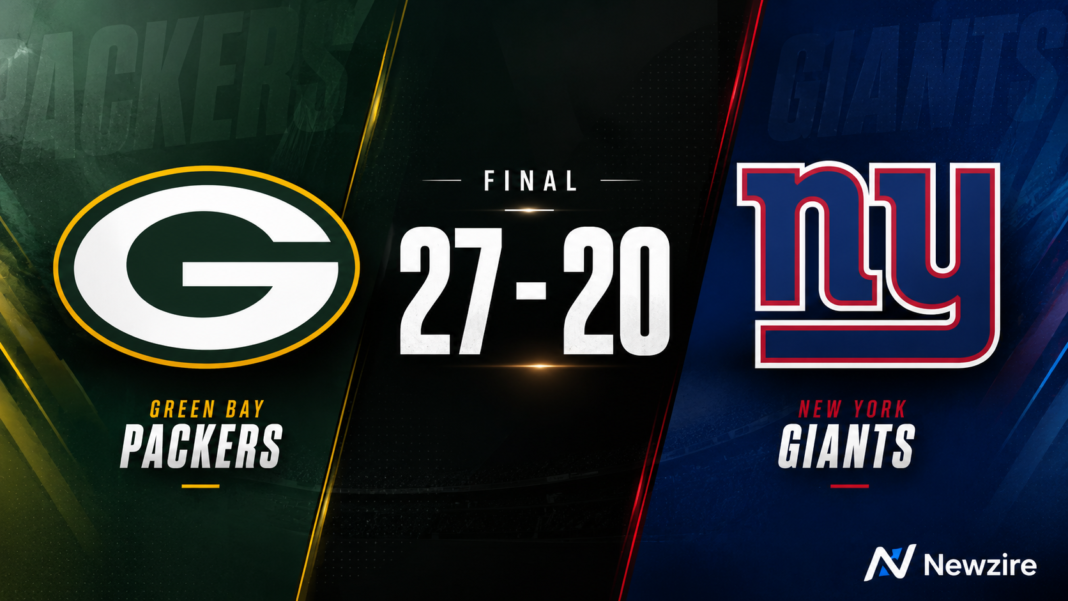 Green Bay Packers vs New York Giants Match Player Stats