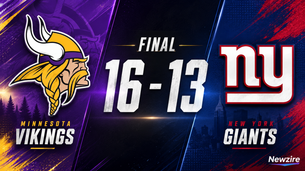 Minnesota Vikings vs New York Giants Match Player Stats (Dec 21, 2025) Minnesota Vikings vs New York Giants Match Player Stats