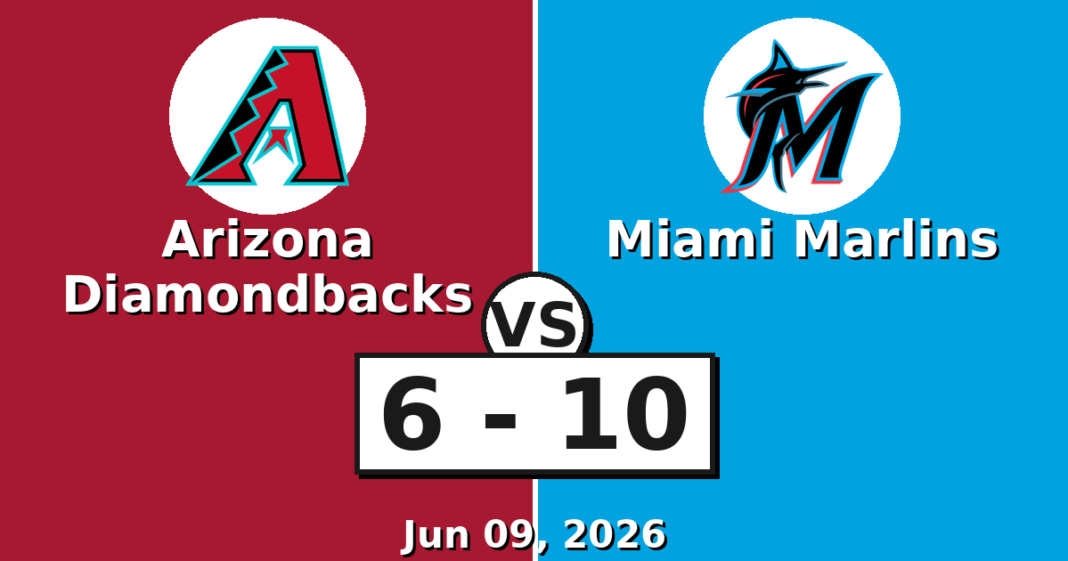 Arizona Diamondbacks vs Miami Marlins Match Player Stats (Jun 09, 2026) Arizona Diamondbacks vs Miami Marlins Match Player Stats