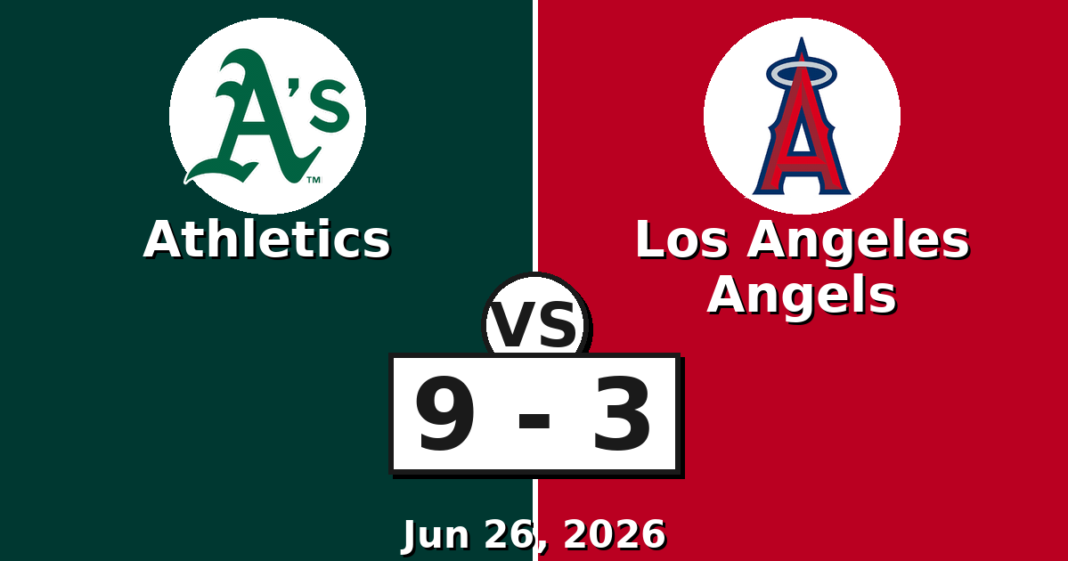 Athletics vs Los Angeles Angels Match Player Stats