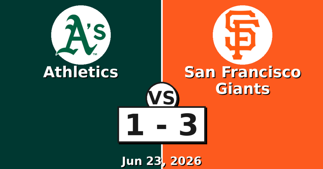 Athletics vs San Francisco Giants Match Player Stats