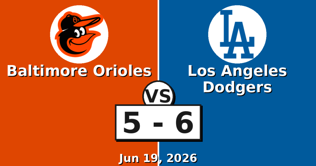 Baltimore Orioles vs Los Angeles Dodgers Match Player Stats