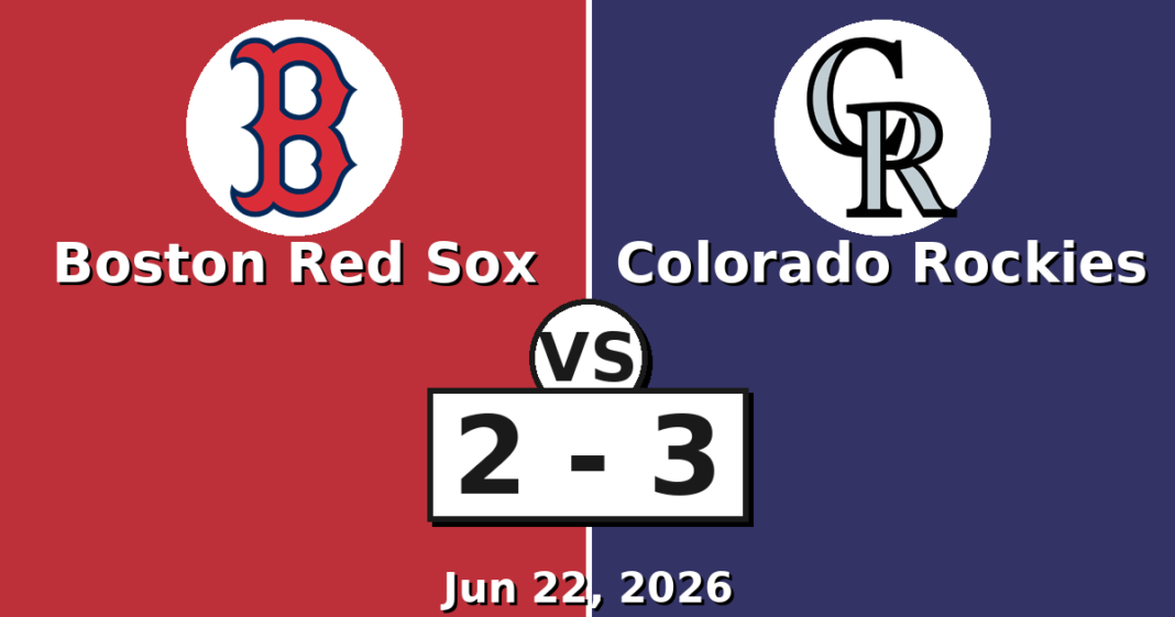 Boston Red Sox vs Colorado Rockies Match Player Stats (Jun 22, 2026) Boston Red Sox vs Colorado Rockies Match Player Stats