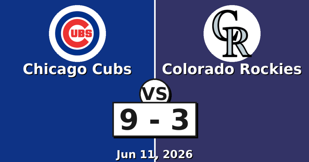 Chicago Cubs vs Colorado Rockies Match Player Stats (Jun 11, 2026) Chicago Cubs vs Colorado Rockies Match Player Stats