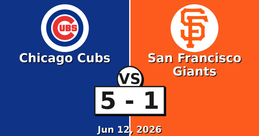 Chicago Cubs vs San Francisco Giants Match Player Stats (Jun 12, 2026) Chicago Cubs vs San Francisco Giants Match Player Stats