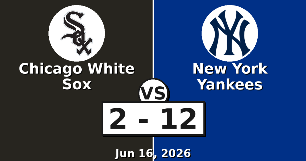 Chicago White Sox vs New York Yankees Match Player Stats (Jun 16, 2026) Chicago White Sox vs New York Yankees Match Player Stats
