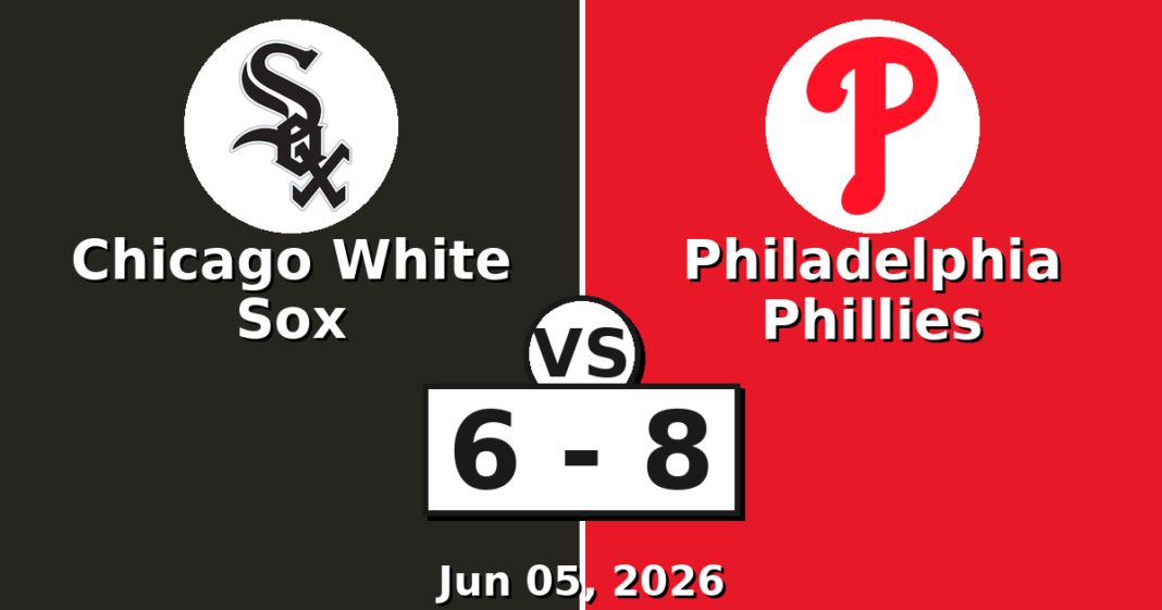 Chicago White Sox vs Philadelphia Phillies Match Player Stats (Jun 05, 2026) Chicago White Sox vs Philadelphia Phillies Match Player Stats