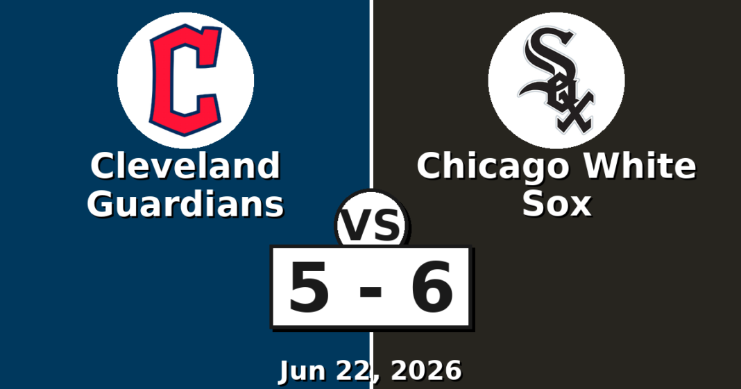 Cleveland Guardians vs Chicago White Sox Match Player Stats (Jun 22, 2026) Cleveland Guardians vs Chicago White Sox Match Player Stats