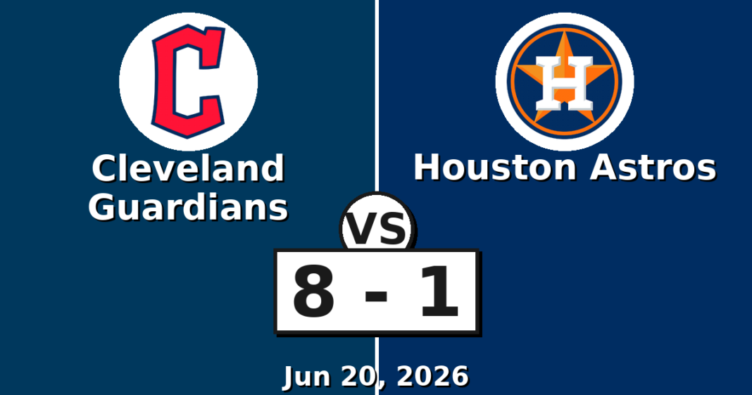 Cleveland Guardians vs Houston Astros Match Player Stats (Jun 20, 2026) Cleveland Guardians vs Houston Astros Match Player Stats