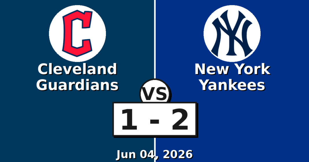 Cleveland Guardians vs New York Yankees Match Player Stats (Jun 04, 2026) Cleveland Guardians vs New York Yankees Match Player Stats