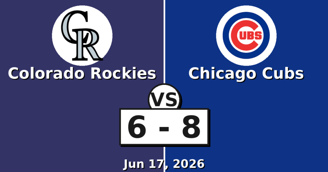 Colorado Rockies vs Chicago Cubs Match Player Stats (Jun 17, 2026) Colorado Rockies vs Chicago Cubs Match Player Stats