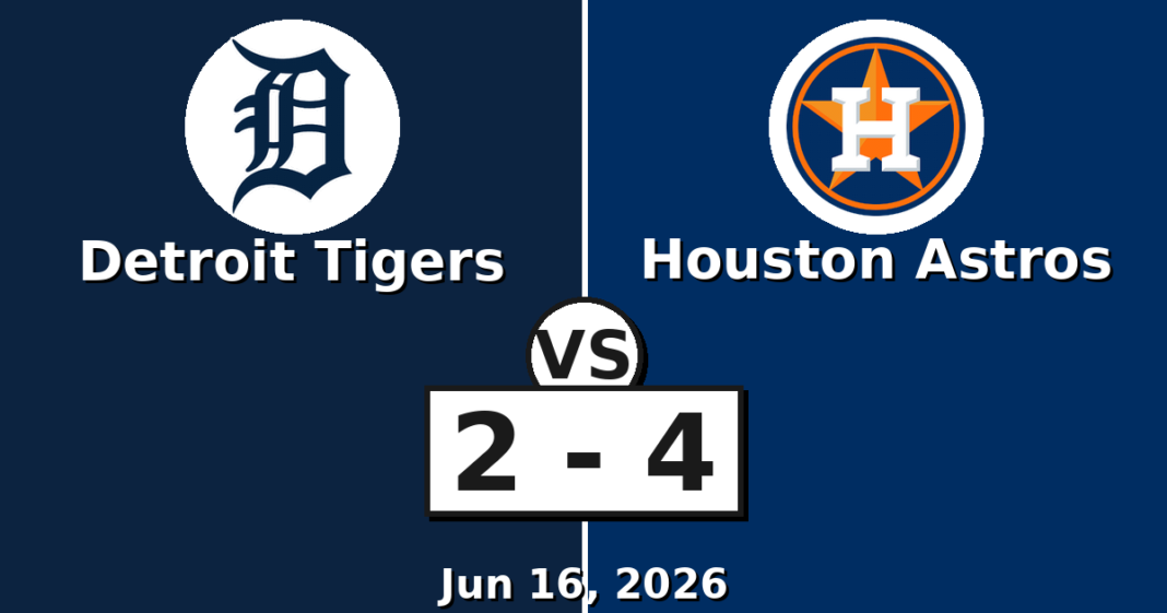 Detroit Tigers vs Houston Astros Match Player Stats (Jun 16, 2026) Detroit Tigers vs Houston Astros Match Player Stats