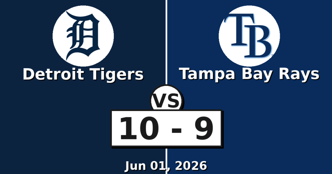 Detroit Tigers vs Tampa Bay Rays Match Player Stats (Jun 01, 2026) Detroit Tigers vs Tampa Bay Rays Match Player Stats