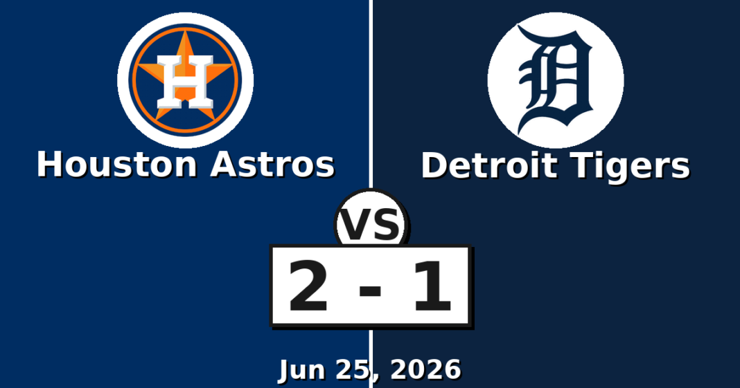 Houston Astros vs Detroit Tigers Match Player Stats