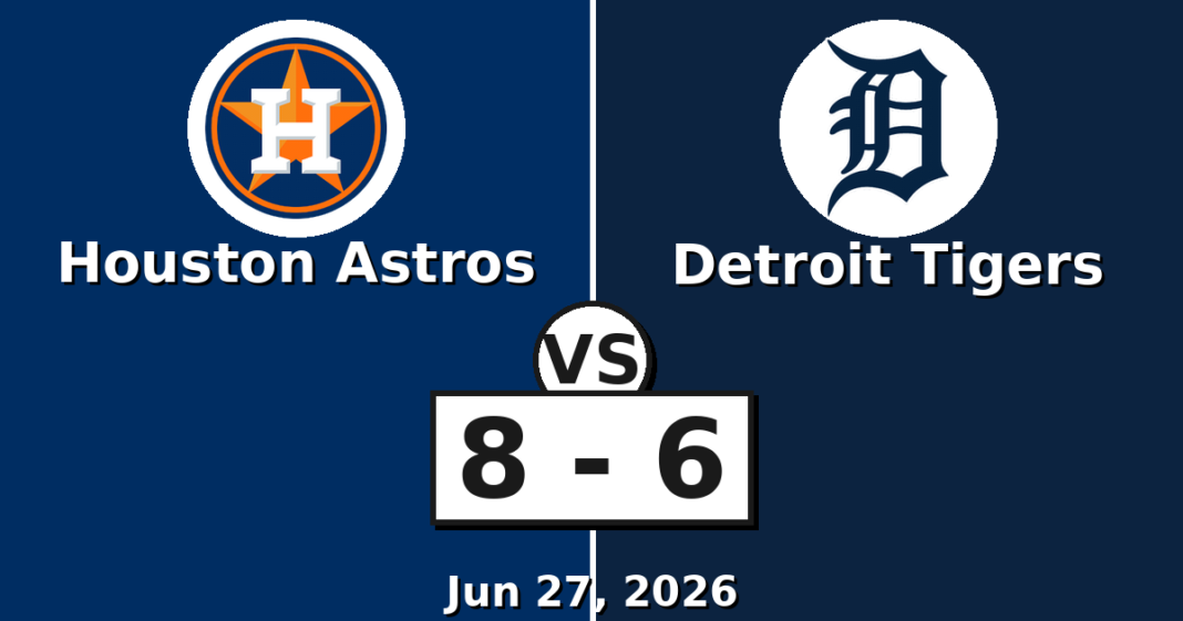 Houston Astros vs Detroit Tigers Match Player Stats