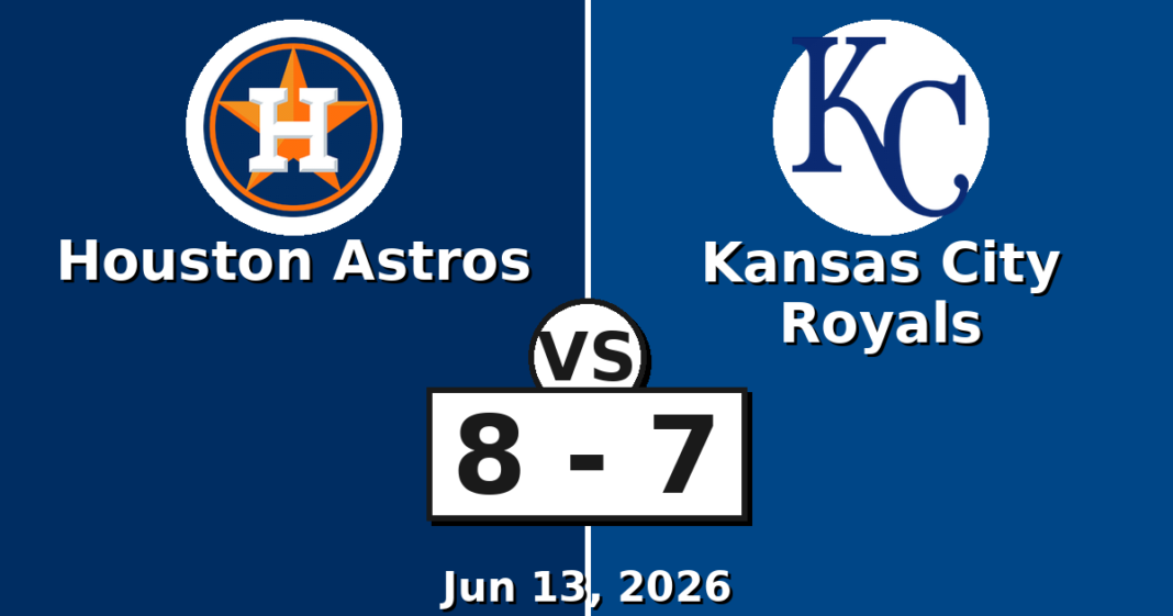 Houston Astros vs Kansas City Royals Match Player Stats
