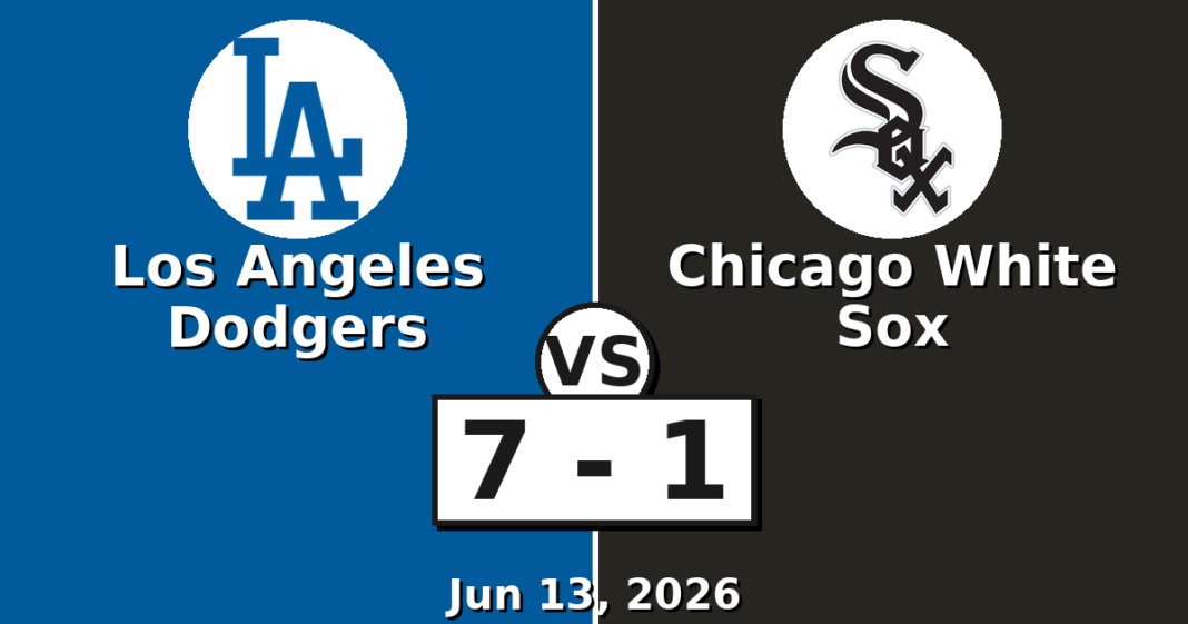 Los Angeles Dodgers vs Chicago White Sox Match Player Stats (Jun 13, 2026) Los Angeles Dodgers vs Chicago White Sox Match Player Stats