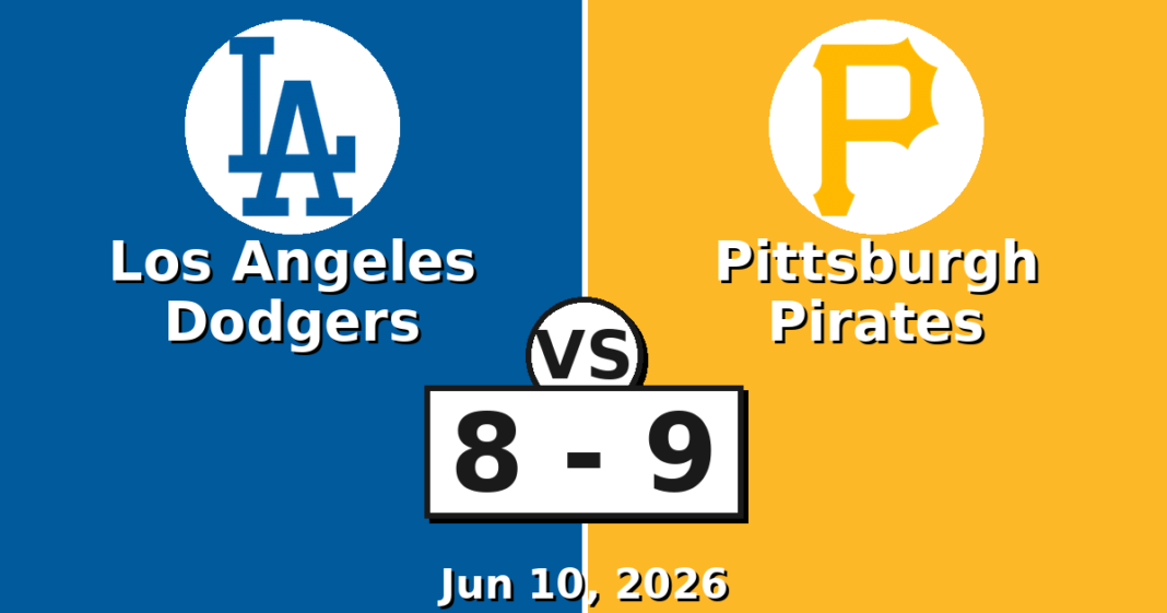 Los Angeles Dodgers vs Pittsburgh Pirates Match Player Stats (Jun 10, 2026) Los Angeles Dodgers vs Pittsburgh Pirates Match Player Stats