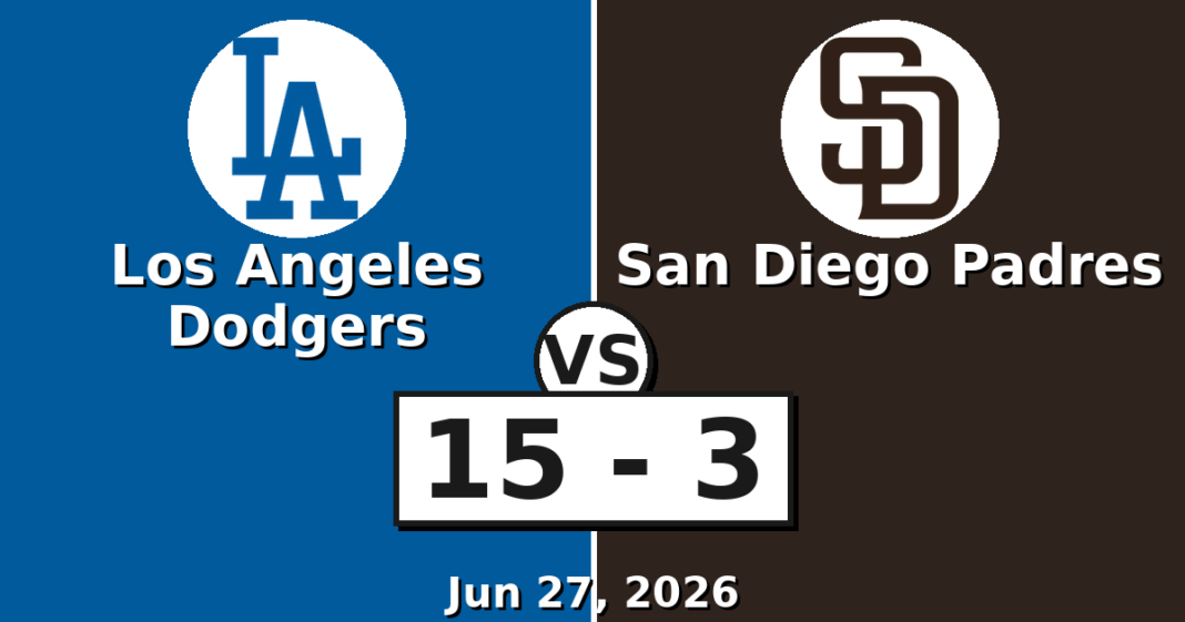 Los Angeles Dodgers vs San Diego Padres Match Player Stats