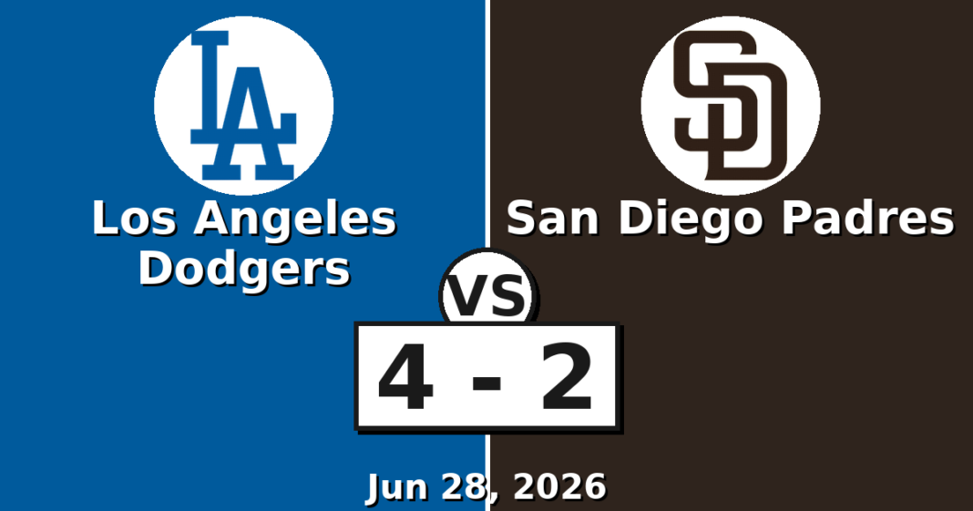 Los Angeles Dodgers vs San Diego Padres Match Player Stats