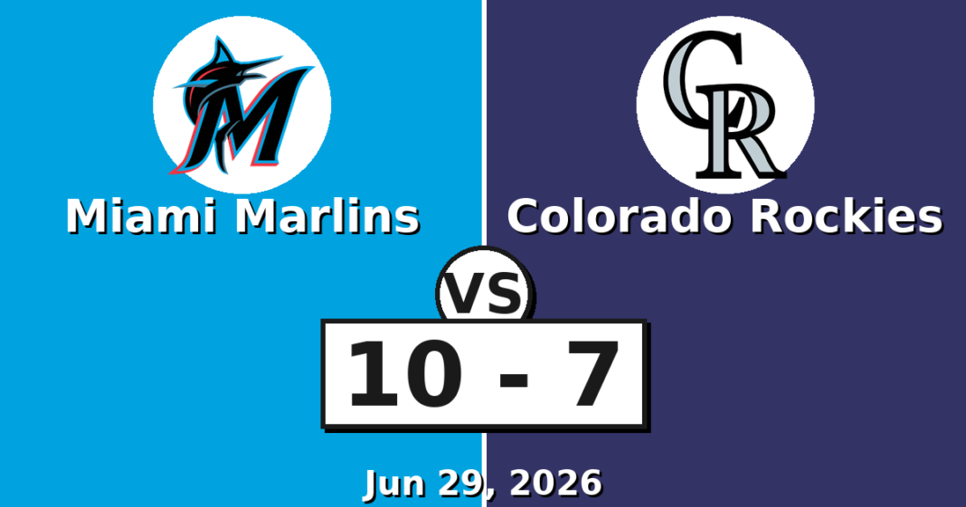 Miami Marlins vs Colorado Rockies Match Player Stats