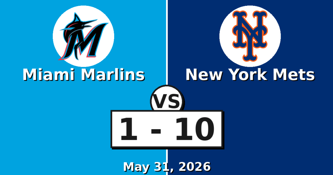 Miami Marlins vs New York Mets Match Player Stats (May 31, 2026) Miami Marlins vs New York Mets Match Player Stats