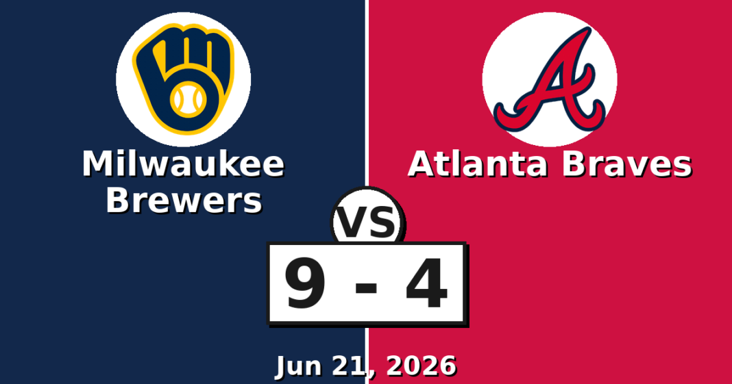 Milwaukee Brewers vs Atlanta Braves Match Player Stats (Jun 21, 2026) Milwaukee Brewers vs Atlanta Braves Match Player Stats