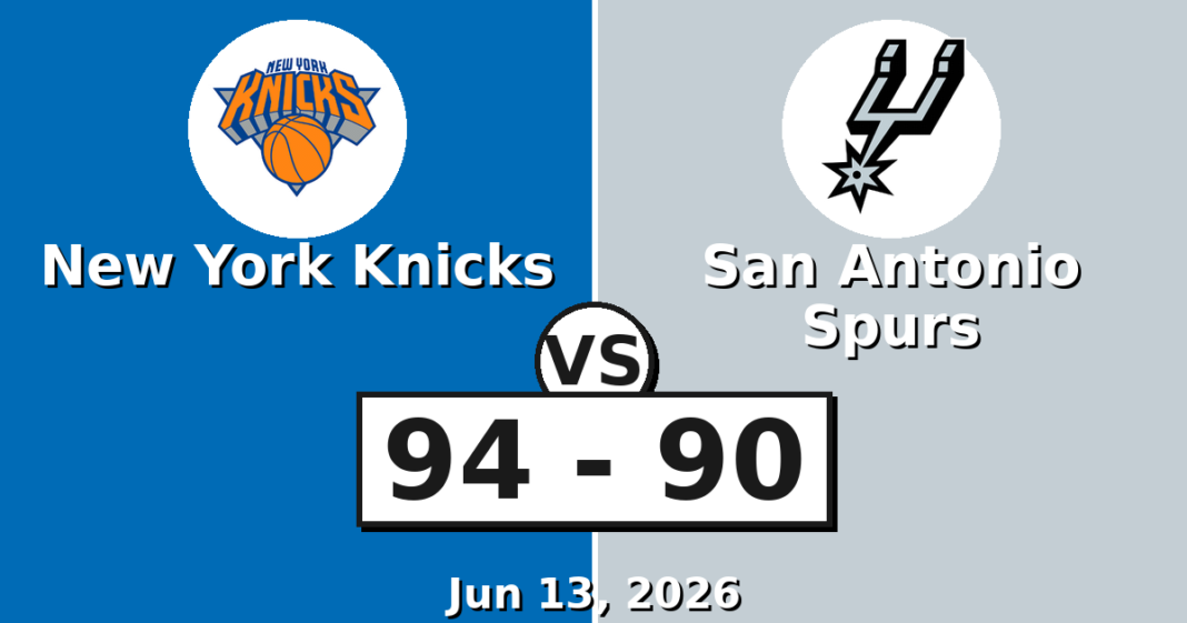 New York Knicks vs San Antonio Spurs Match Player Stats (Jun 13, 2026) New York Knicks vs San Antonio Spurs Match Player Stats