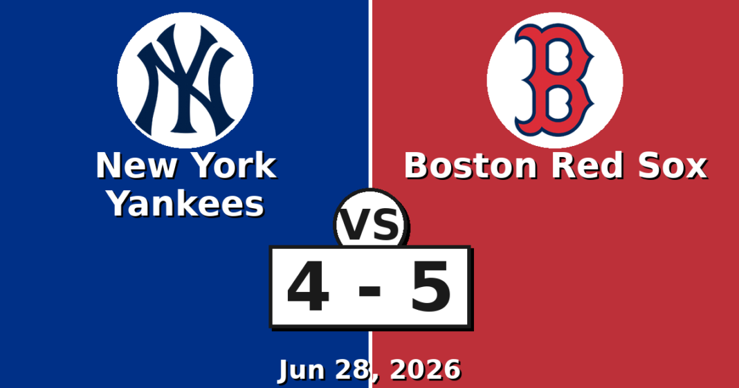 New York Yankees vs Boston Red Sox Match Player Stats