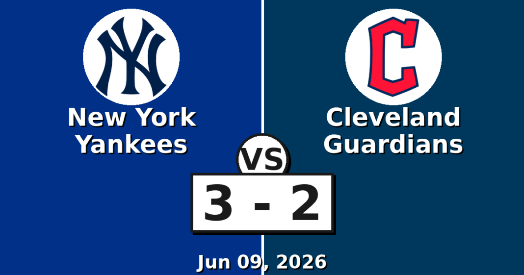 New York Yankees vs Cleveland Guardians Match Player Stats (Jun 09, 2026) New York Yankees vs Cleveland Guardians Match Player Stats