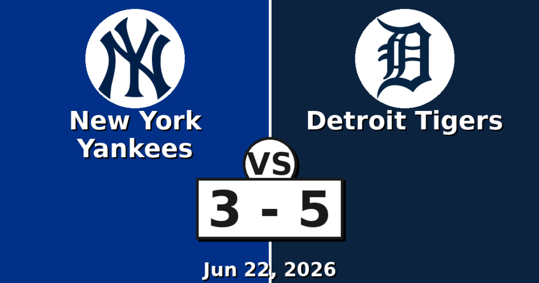 New York Yankees vs Detroit Tigers Match Player Stats