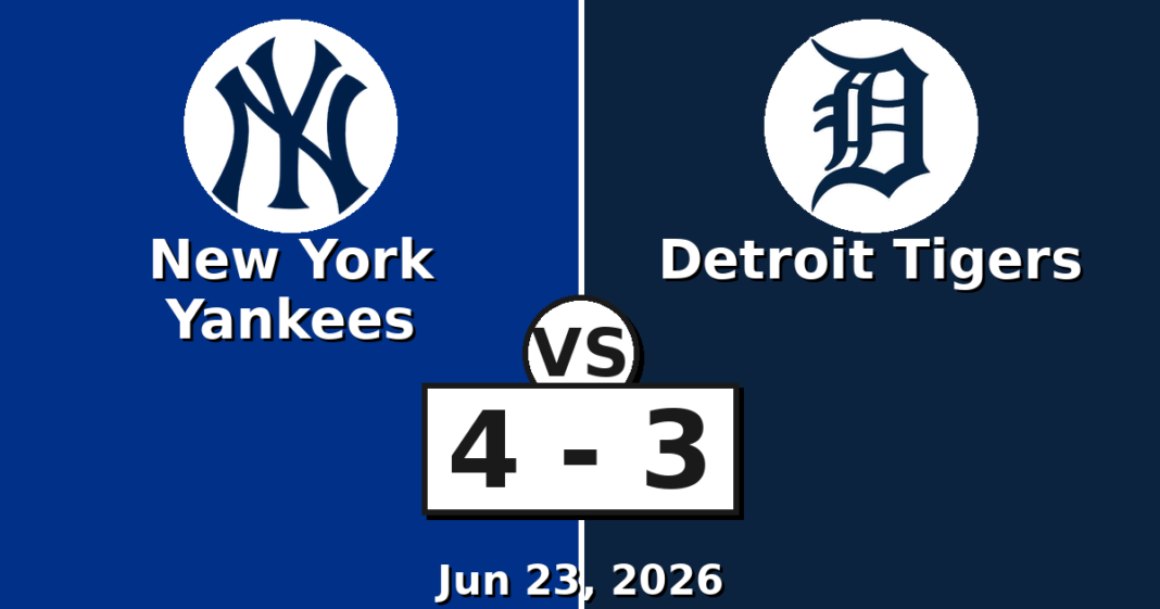 New York Yankees vs Detroit Tigers Match Player Stats