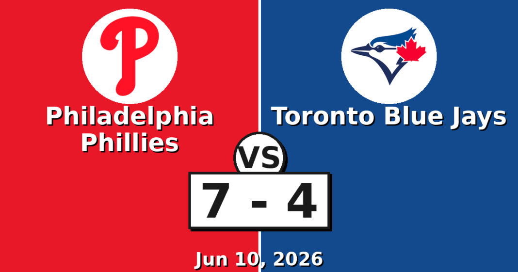 Philadelphia Phillies vs Toronto Blue Jays Match Player Stats (Jun 10, 2026) Philadelphia Phillies vs Toronto Blue Jays Match Player Stats