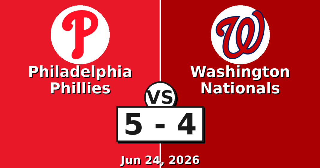 Philadelphia Phillies vs Washington Nationals Match Player Stats