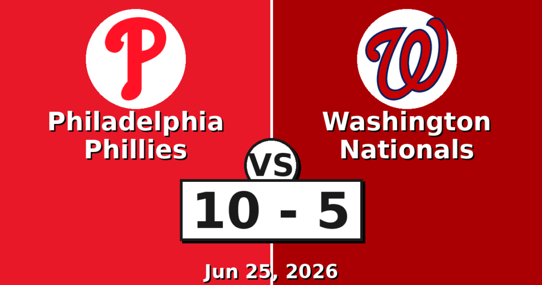 Philadelphia Phillies vs Washington Nationals Match Player Stats