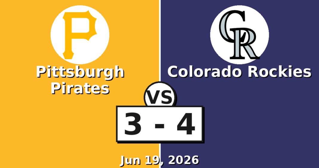 Pittsburgh Pirates vs Colorado Rockies Match Player Stats