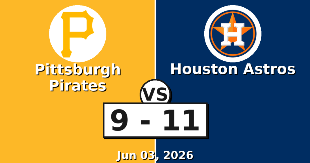 Pittsburgh Pirates vs Houston Astros Match Player Stats (Jun 03, 2026) Pittsburgh Pirates vs Houston Astros Match Player Stats