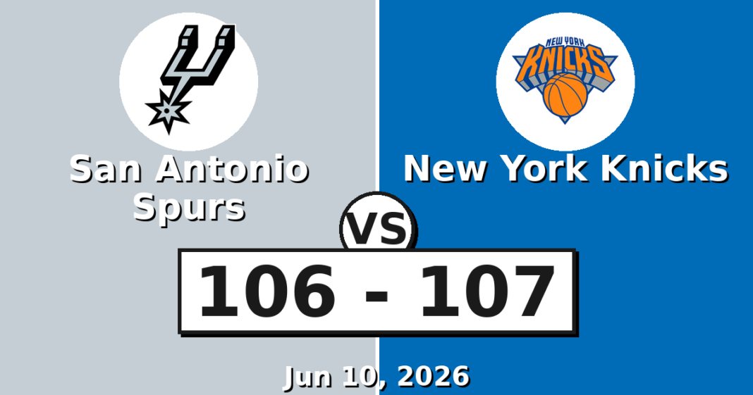 San Antonio Spurs vs New York Knicks Match Player Stats (Jun 10, 2026) San Antonio Spurs vs New York Knicks Match Player Stats