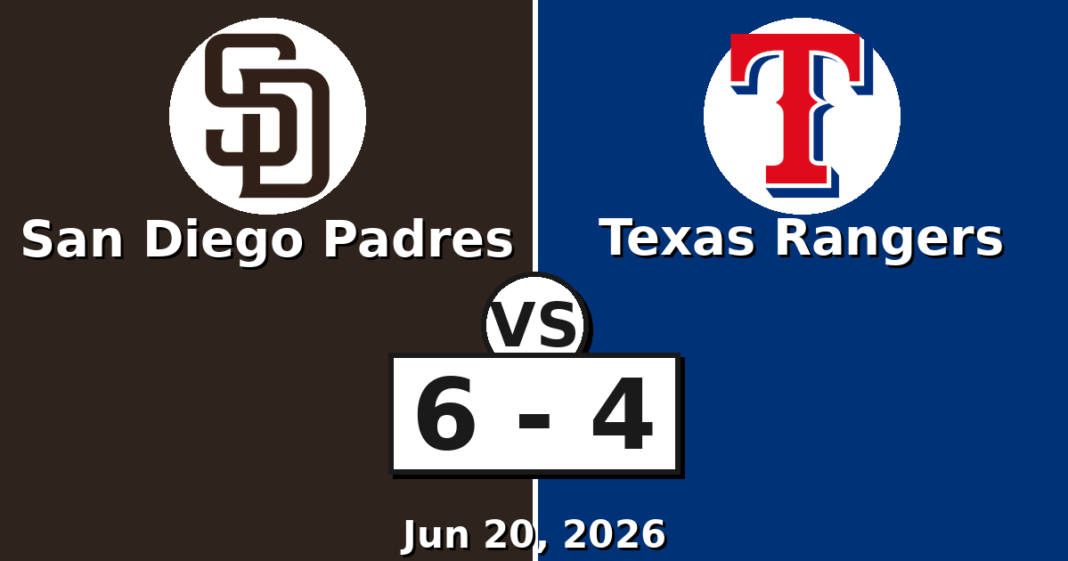 San Diego Padres vs Texas Rangers Match Player Stats