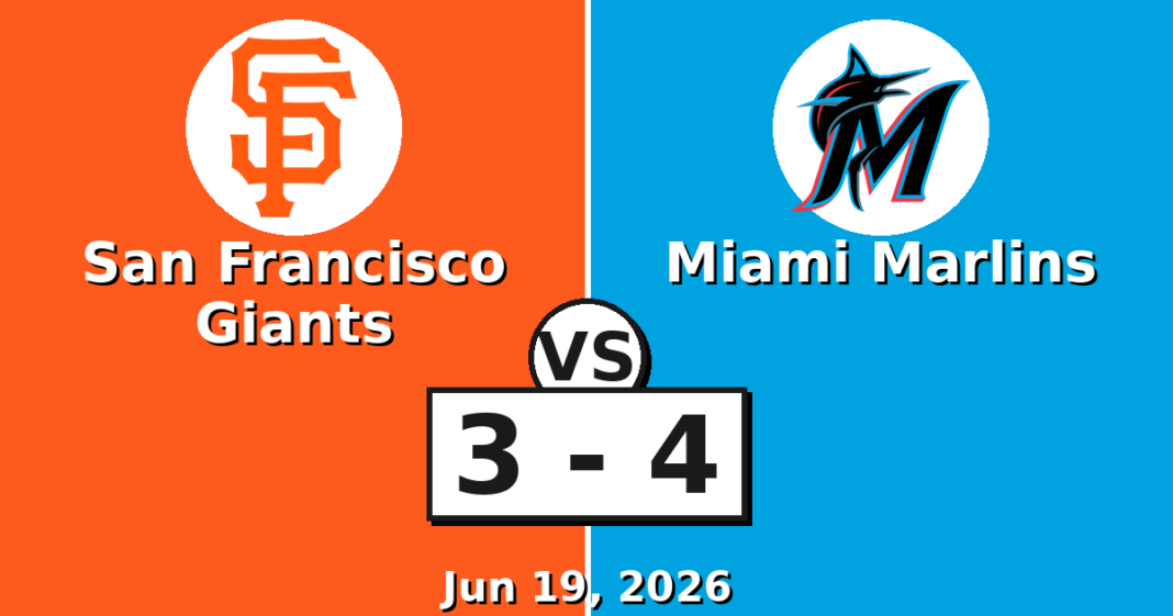 San Francisco Giants vs Miami Marlins Match Player Stats (Jun 19, 2026) San Francisco Giants vs Miami Marlins Match Player Stats