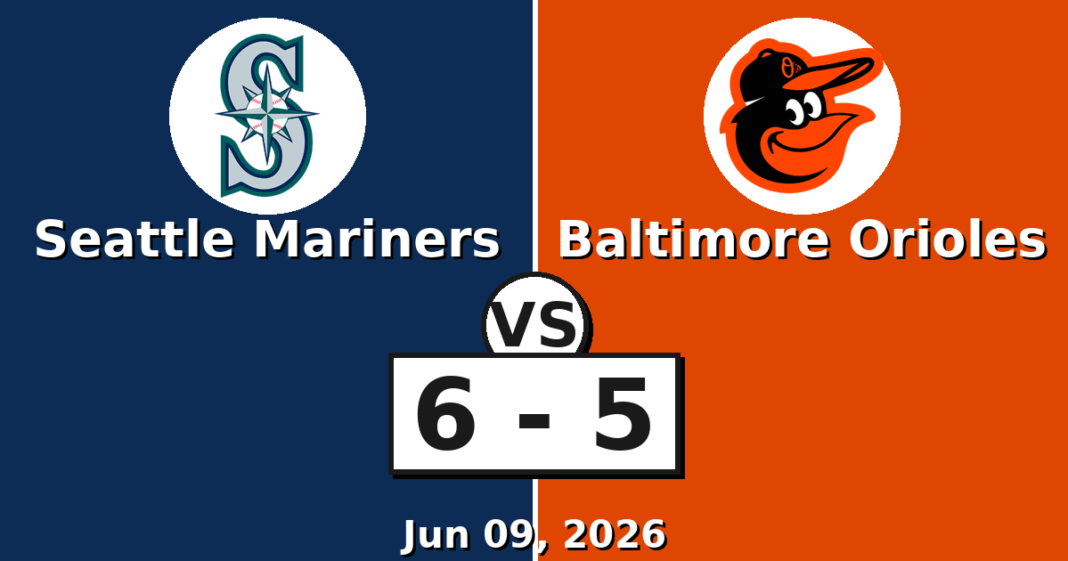 Seattle Mariners vs Baltimore Orioles Match Player Stats (Jun 09, 2026) Seattle Mariners vs Baltimore Orioles Match Player Stats