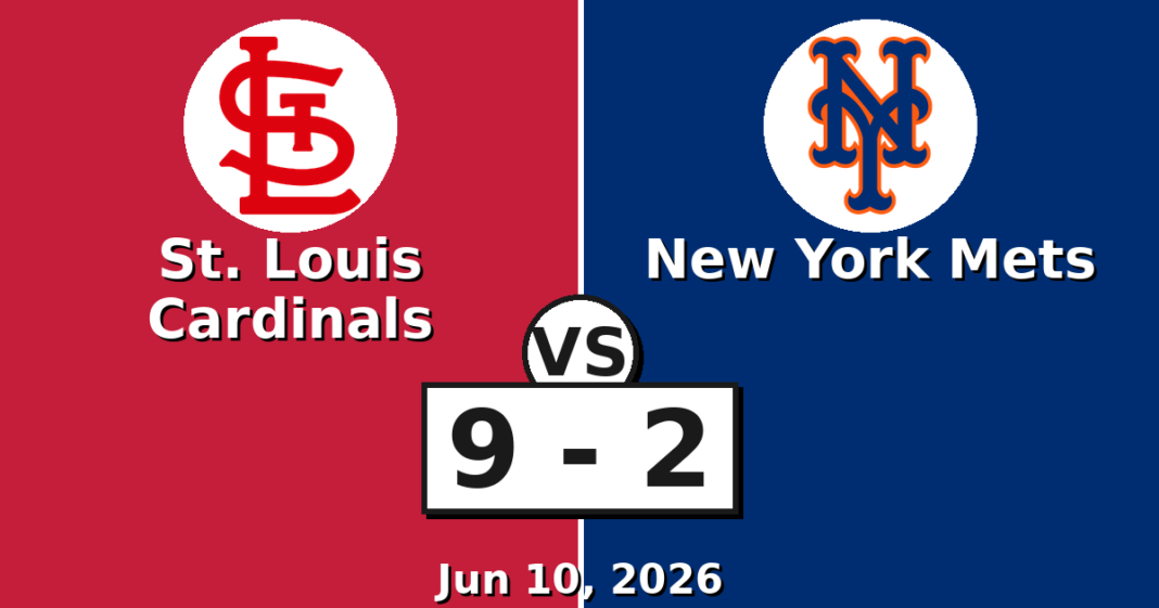 St. Louis Cardinals vs New York Mets Match Player Stats (Jun 10, 2026) St. Louis Cardinals vs New York Mets Match Player Stats