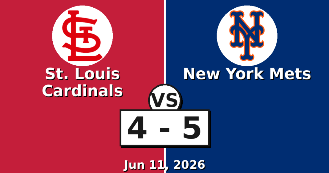 St. Louis Cardinals vs New York Mets Match Player Stats