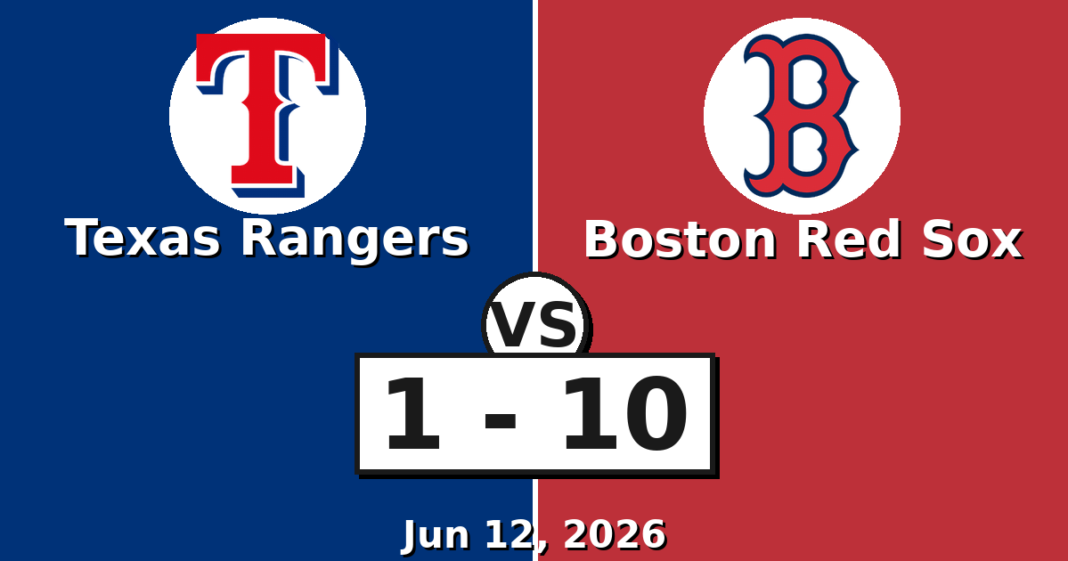 Texas Rangers vs Boston Red Sox Match Player Stats