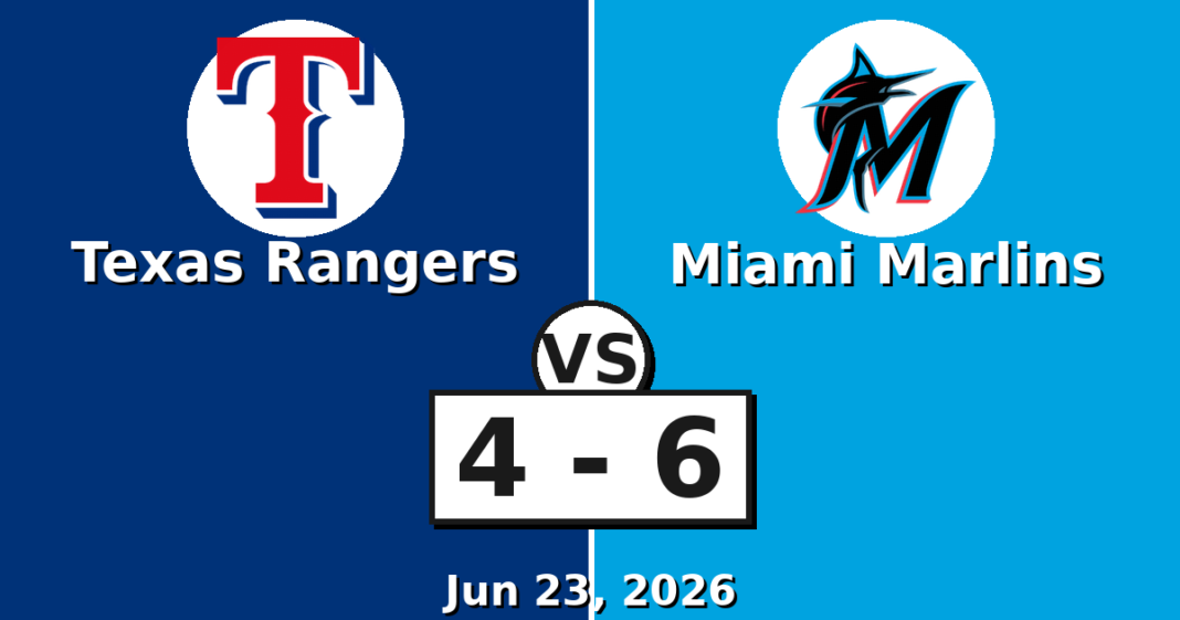 Texas Rangers vs Miami Marlins Match Player Stats
